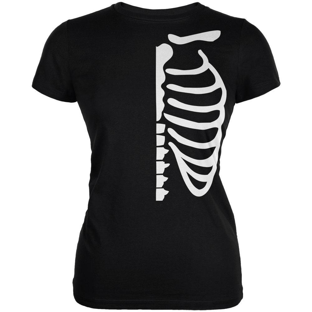 Halloween Half Skeleton Costume Juniors Soft T Shirt