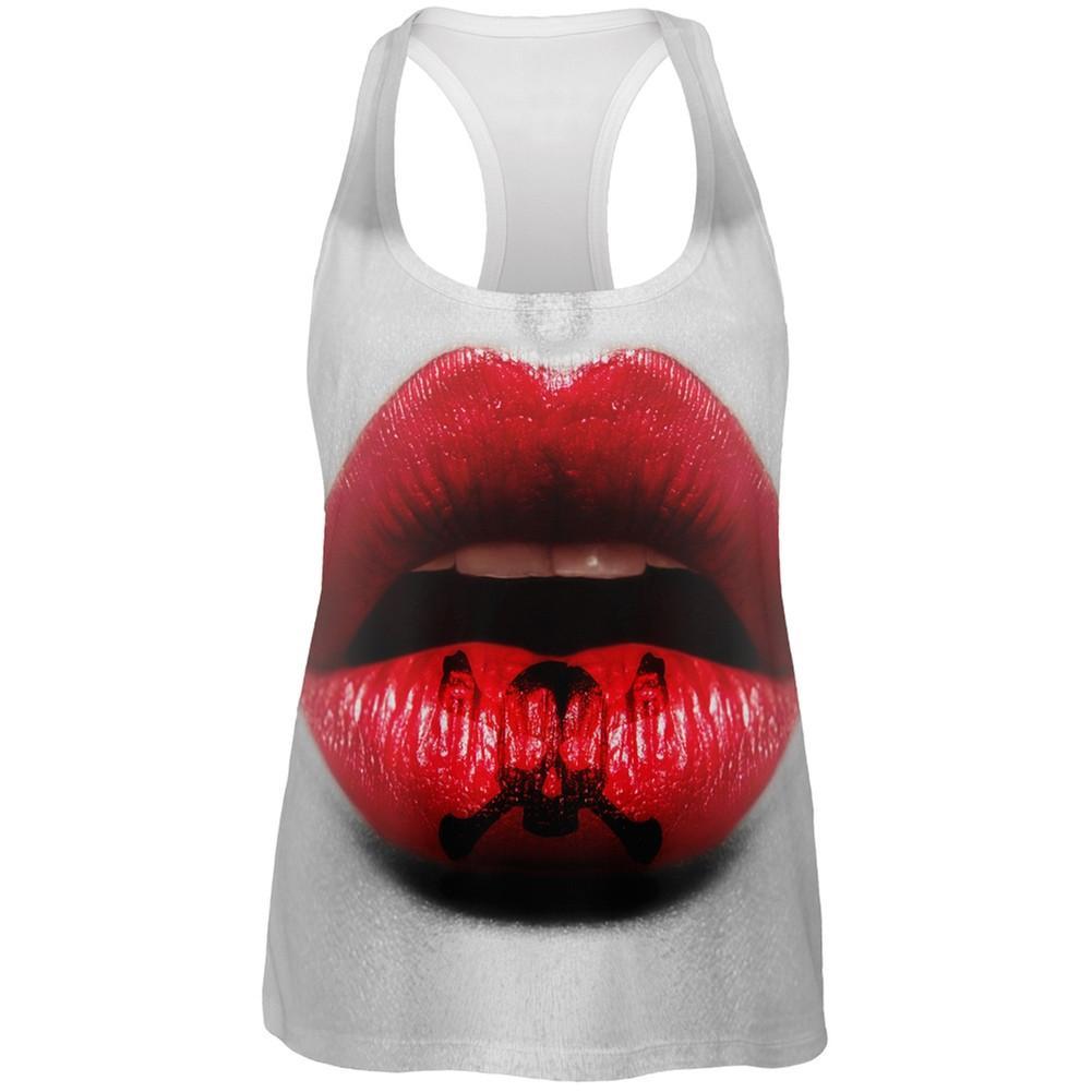 Halloween Kiss of Death All Over Womens Racerback Tank Top