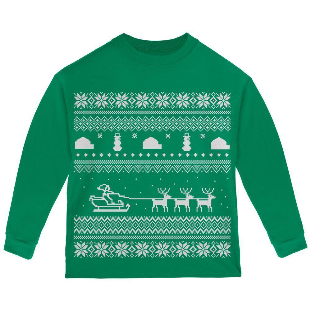  Ugly Christmas Sweater Santa Sleigh All Day Sweatshirt