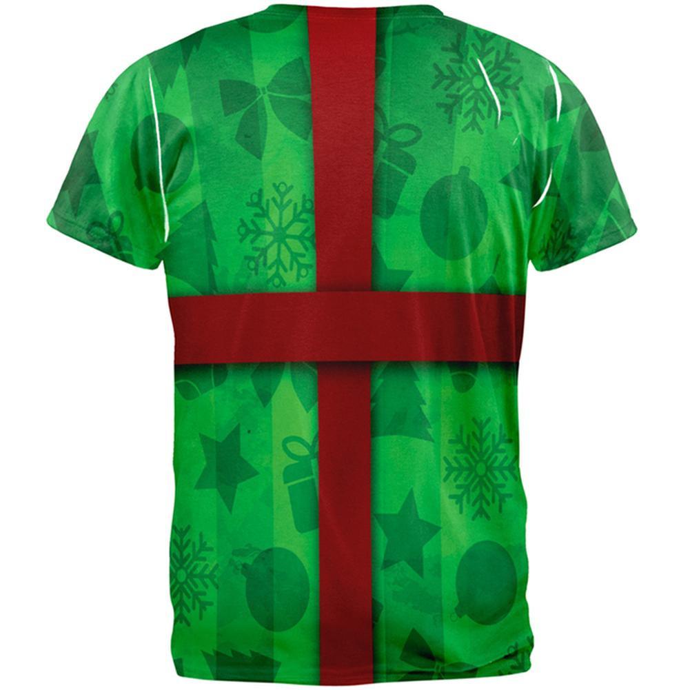 Green Christmas Present Costume All Over Adult T-Shirt – BadlandsChugs