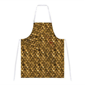 Halloween Battle Damage Bronze Scale Armor Costume All Over Apron