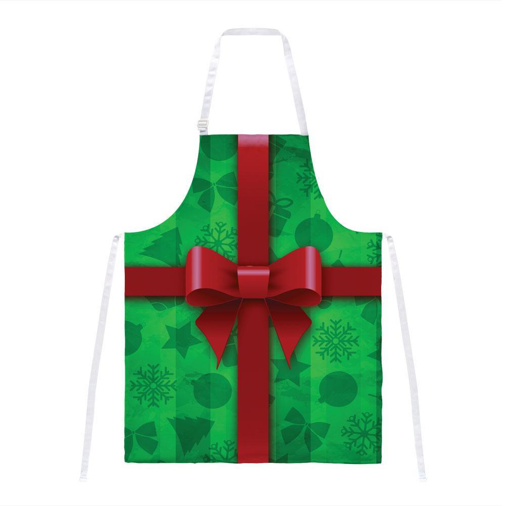 Green Christmas Present Costume All Over Apron