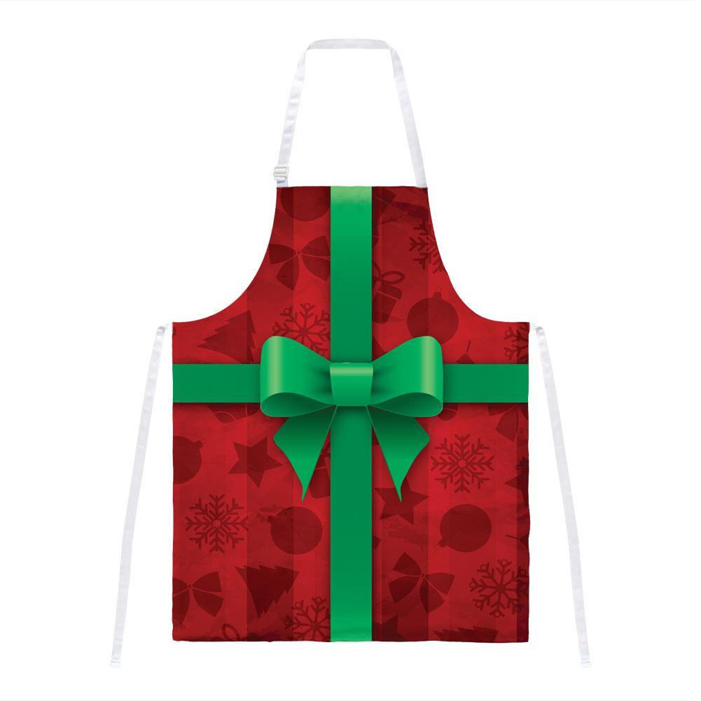 Red Christmas Present Costume All Over Apron