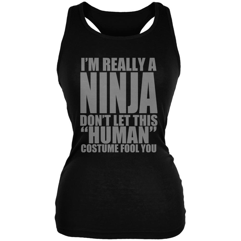 Halloween Human Ninja Costume Juniors Soft Tank Top
