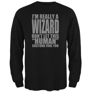 Halloween Human Wizard Costume Mens Long Sleeve T Shirt