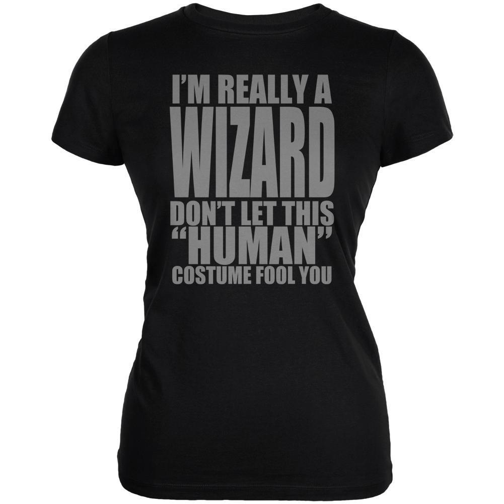 Halloween Human Wizard Costume Juniors Soft T Shirt