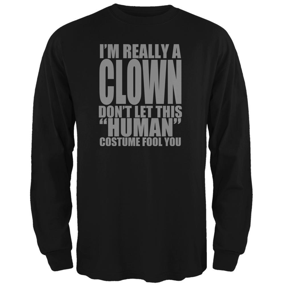Halloween Human Clown Costume Mens Long Sleeve T Shirt