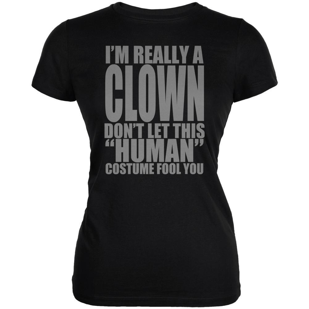 Halloween Human Clown Costume Juniors Soft T Shirt