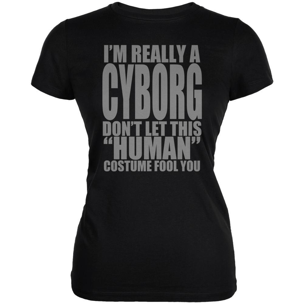 Halloween Human Cyborg Costume Juniors Soft T Shirt