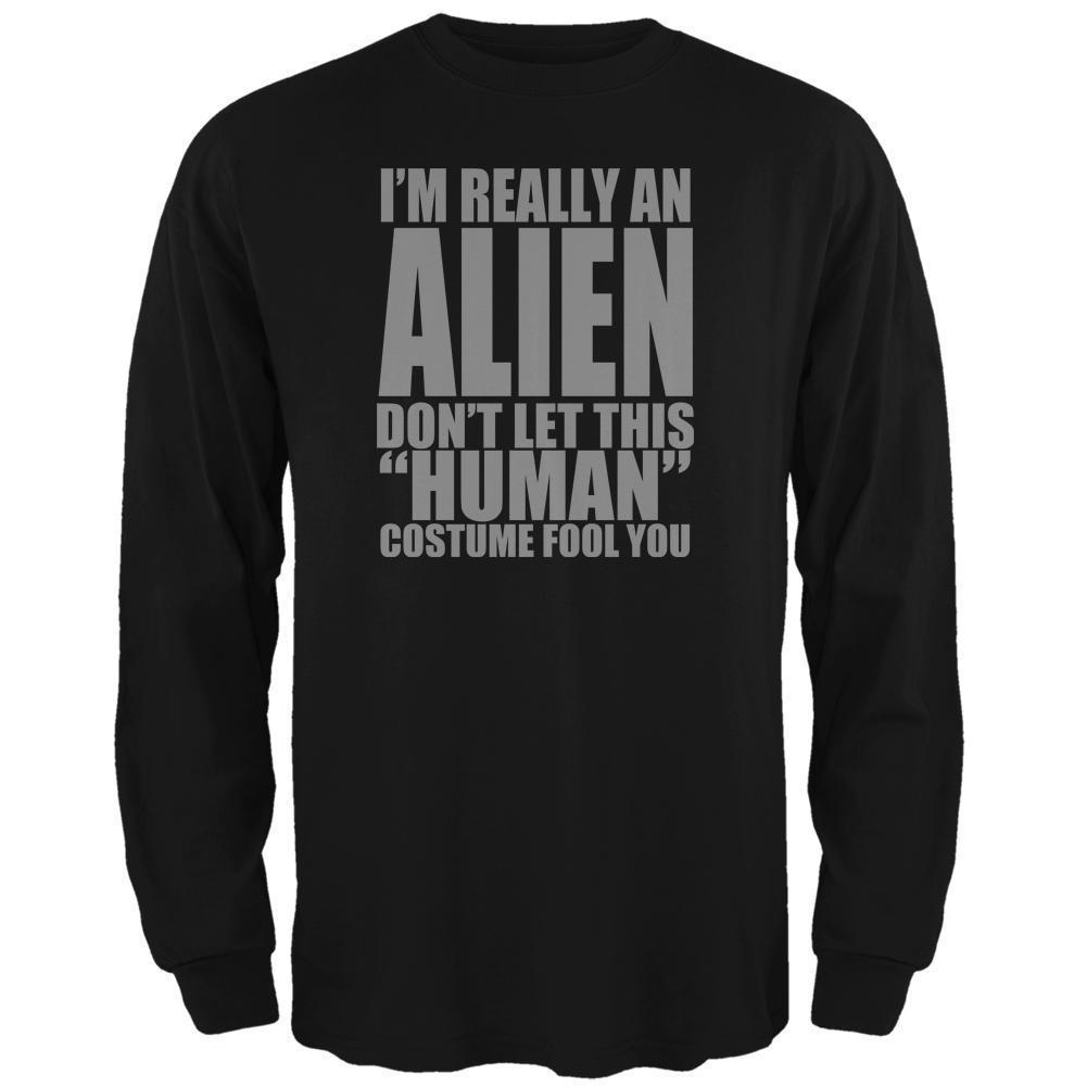 Halloween Human Alien Costume Mens Long Sleeve T Shirt