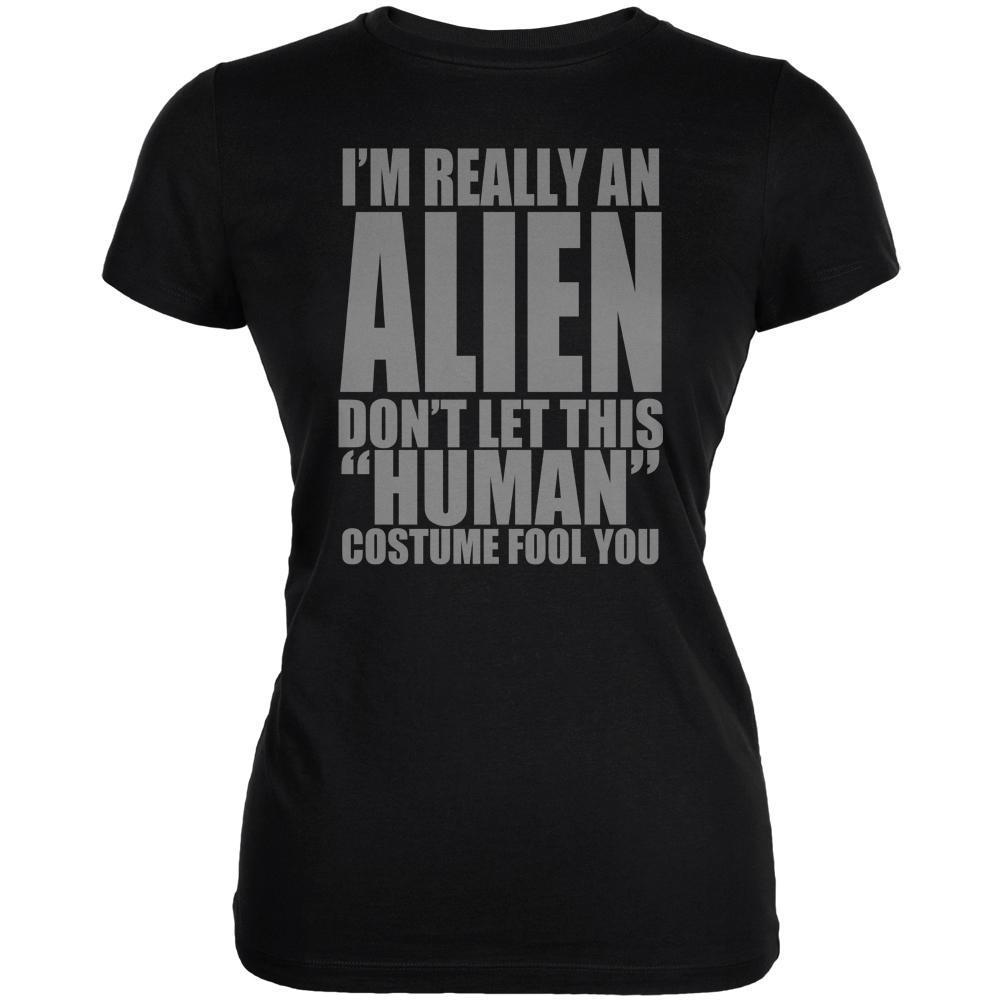Halloween Human Alien Costume Juniors Soft T Shirt