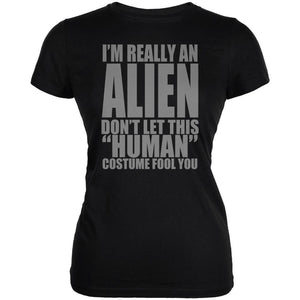 Halloween Human Alien Costume Juniors Soft T Shirt