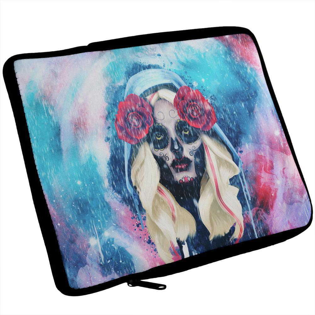 Halloween Day of the Dead Sugar Skull Girl Rain iPad Tablet Sleeve