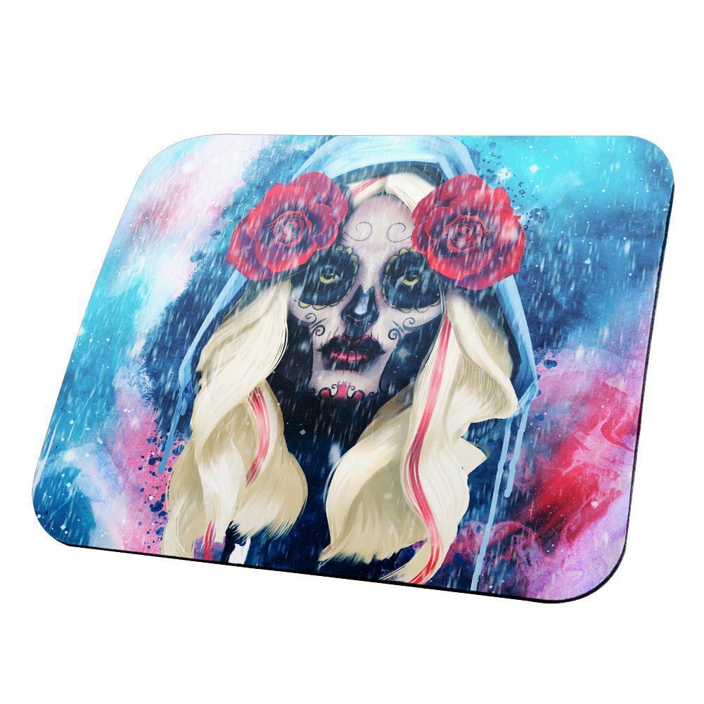 Halloween Day of the Dead Sugar Skull Girl Rain All Over Mouse Pad