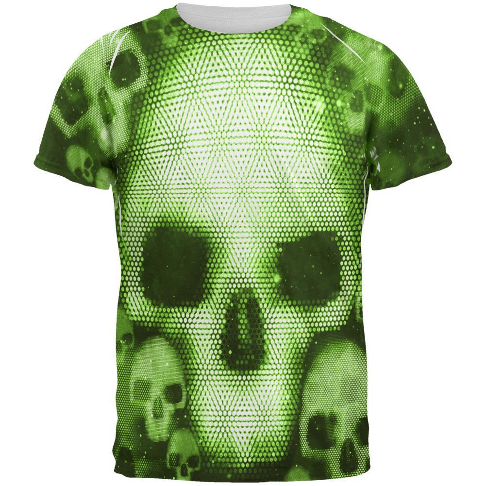 Halloween Cyber Space Alien Skull All Over Mens T Shirt