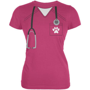 Halloween Vet Veterinarian Scrubs Costume Juniors Soft T Shirt