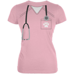 Halloween Vet Veterinarian Scrubs Costume Juniors Soft T Shirt