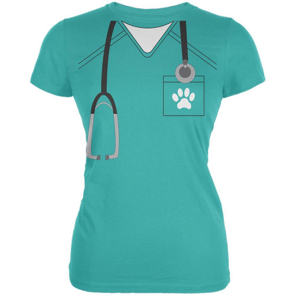 Halloween Vet Veterinarian Scrubs Costume Juniors Soft T Shirt