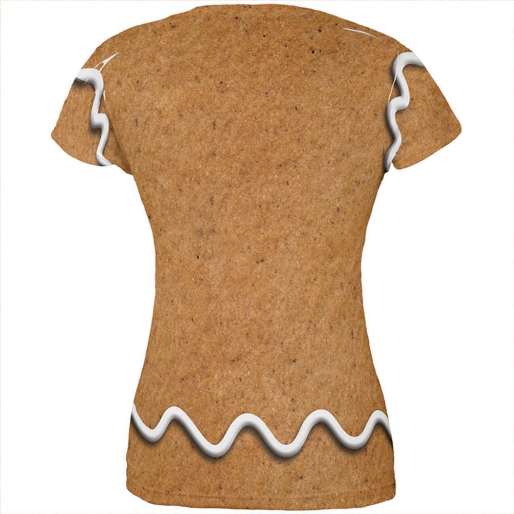 Gingerbread Man Costume All Over Juniors T Shirt