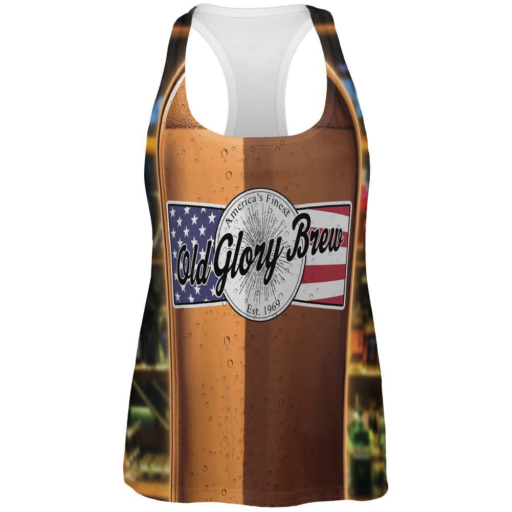 Halloween Old Glory Brew Beer Bottle Costume All Over Womens Work Out Tank Top