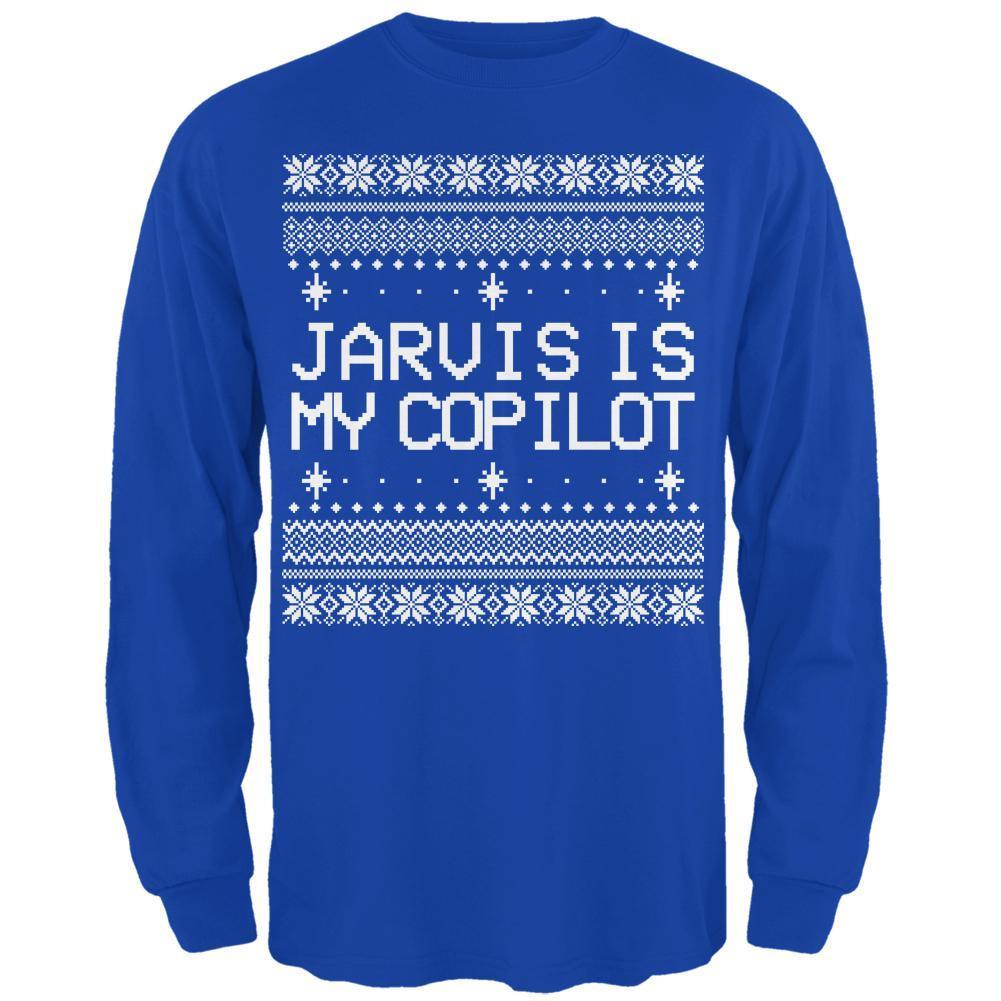 Jarvis Is My Copilot Ugly Christmas Sweater Mens Long Sleeve T Shirt