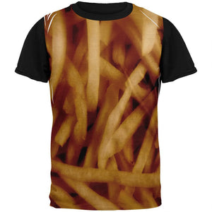 Fast Food Golden French Fries Costume All Over Mens Black Back T Shirt