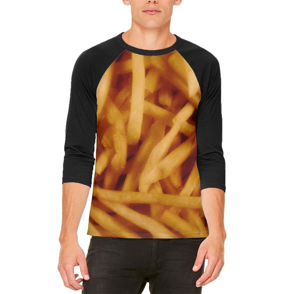 Fast Food Golden French Fries Mens Raglan T Shirt