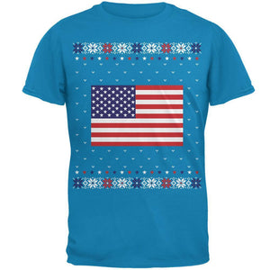 USA American Flag Ugly Christmas Sweater Mens T Shirt