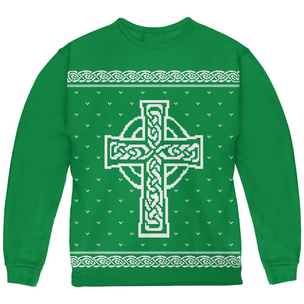 Celtic Cross Irish Ugly Christmas Sweater Youth Sweatshirt