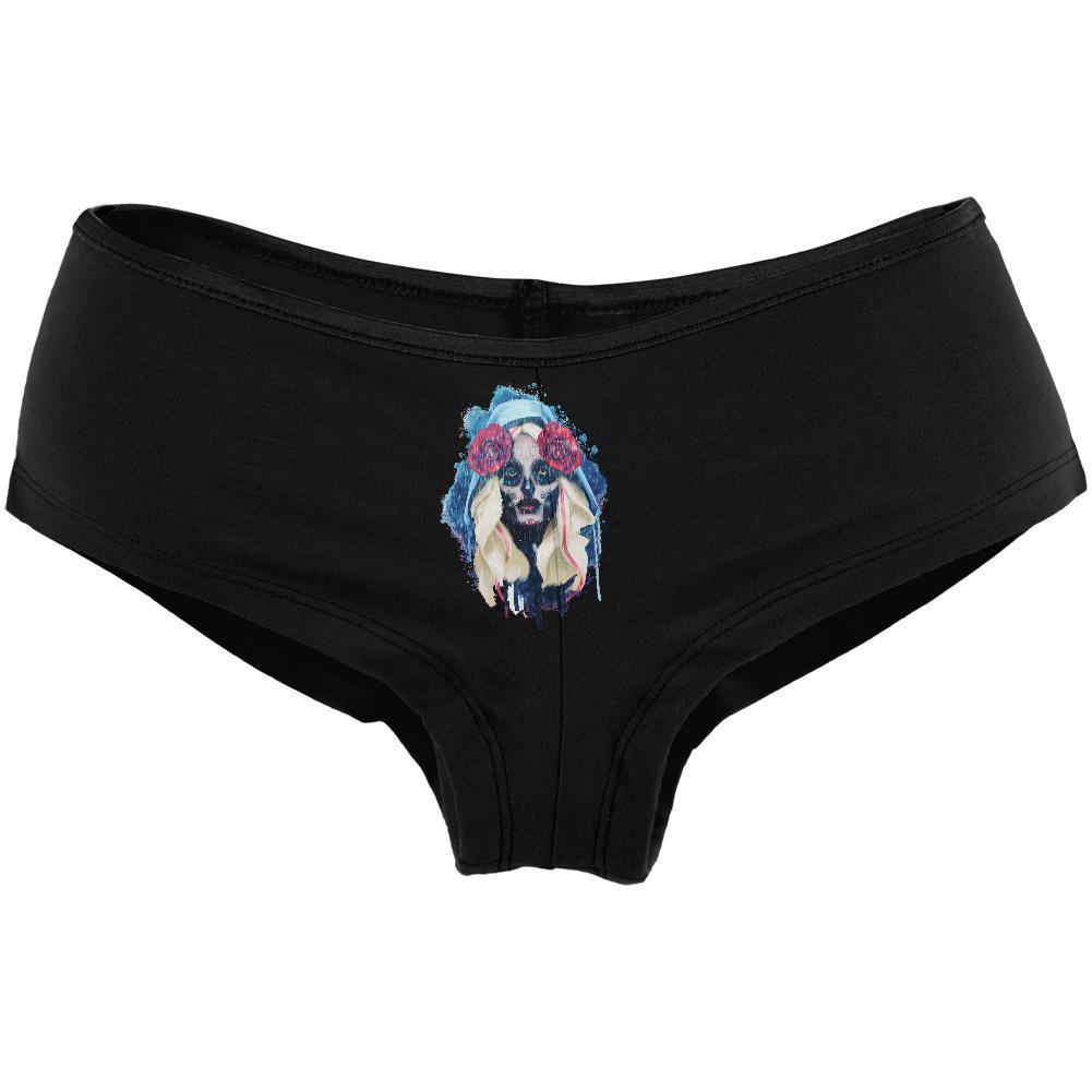 Halloween Day Of The Dead Sugar Skull Girl Womens Booty Shorts