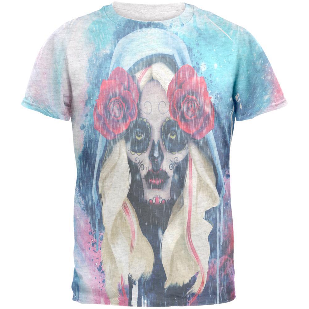Halloween Day of the Dead Sugar Skull Girl Rain Mens T Shirt