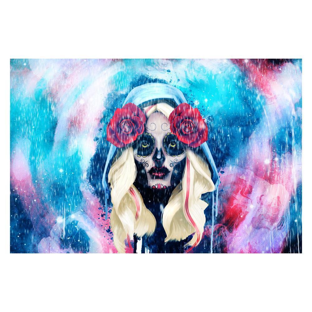 Halloween Day of the Dead Sugar Skull Girl Rain Rolled Canvas Wall Art