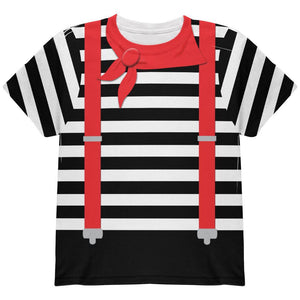 Halloween French Mime Costume All Over Youth T Shirt
