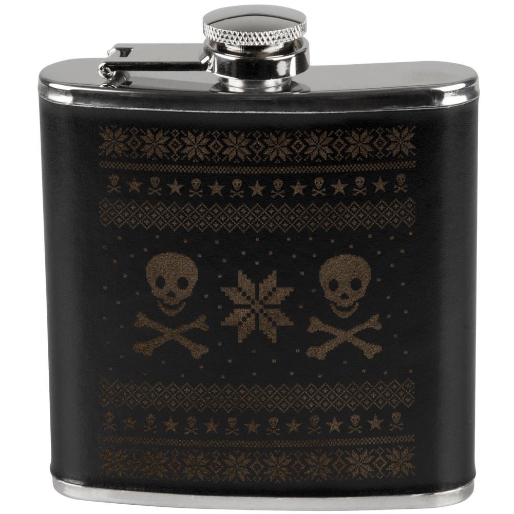Skull And Crossbones Ugly Christmas Sweater Flask