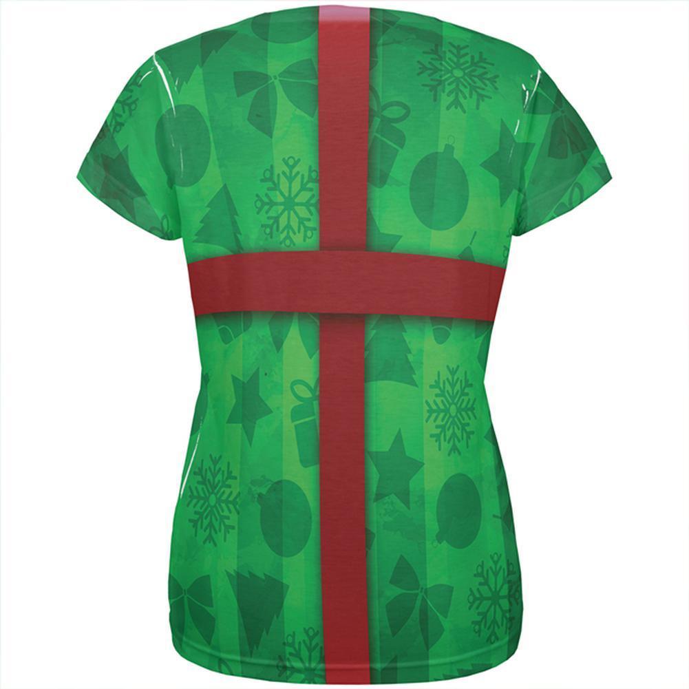 Green Christmas Present Costume All Over Womens T Shirt