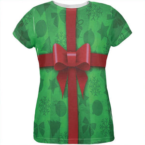 Green Christmas Present Costume All Over Womens T Shirt