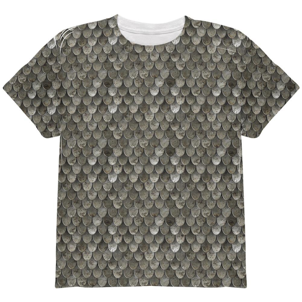 Halloween Steel Scale Mail Armor Costume All Over Youth T Shirt