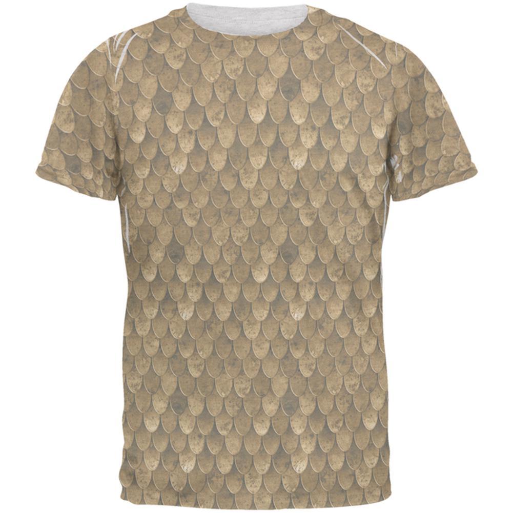 Halloween Bronze Scale Mail Armor Costume Mens T Shirt