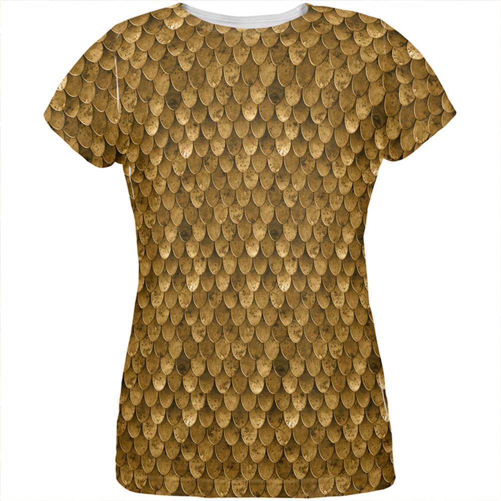 Halloween Bronze Scale Mail Armor Costume All Over Womens T Shirt