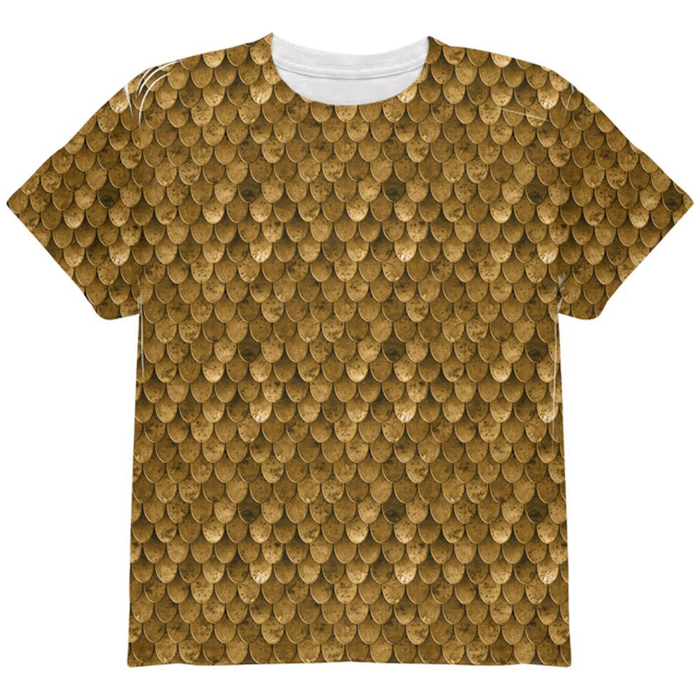 Halloween Bronze Scale Mail Armor Costume All Over Youth T Shirt