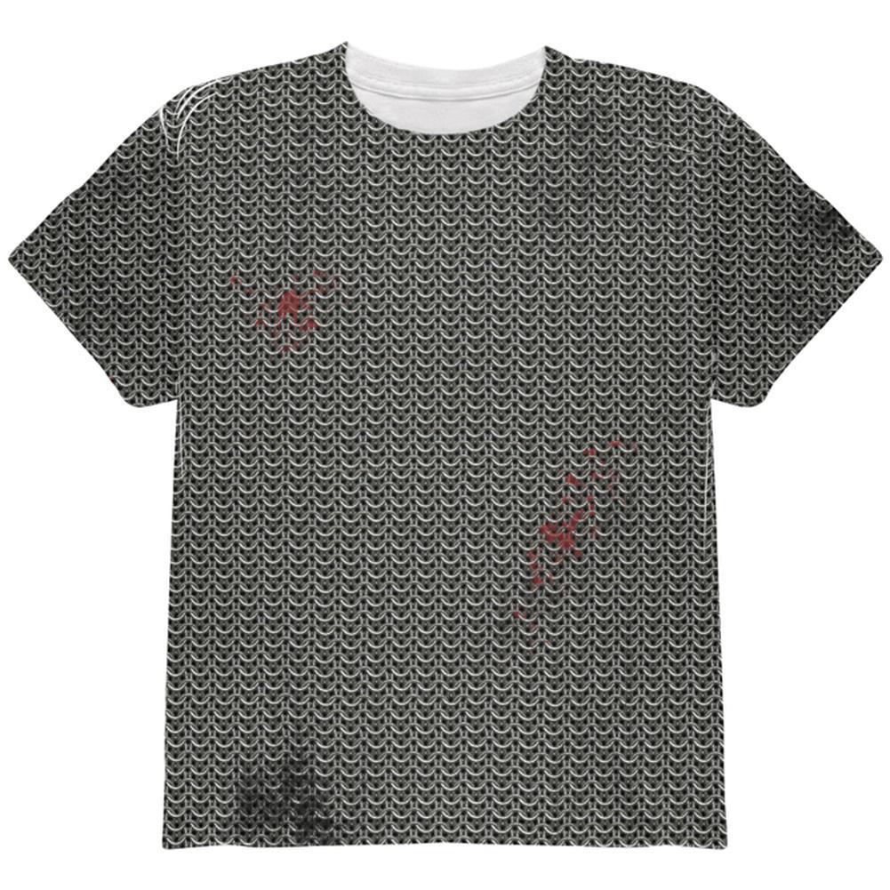 Halloween Battle Damage Chainmail Costume All Over Youth T Shirt