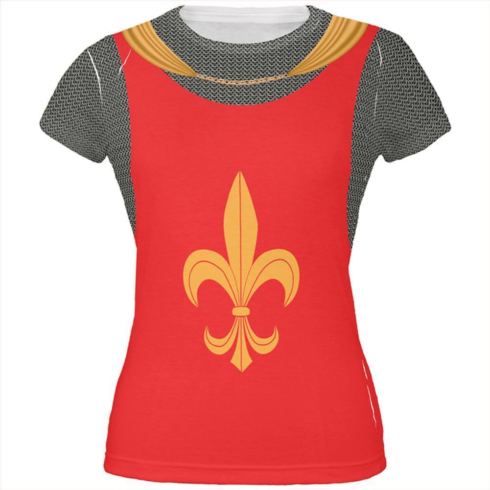 Halloween Knight Fleur-De-Lis Armor Costume All Over Juniors T Shirt