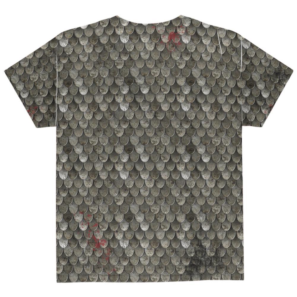 Halloween Battle Damage Steel Scale Armor Costume All Over Youth T Shirt