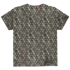 Halloween Battle Damage Steel Scale Armor Costume All Over Youth T Shirt