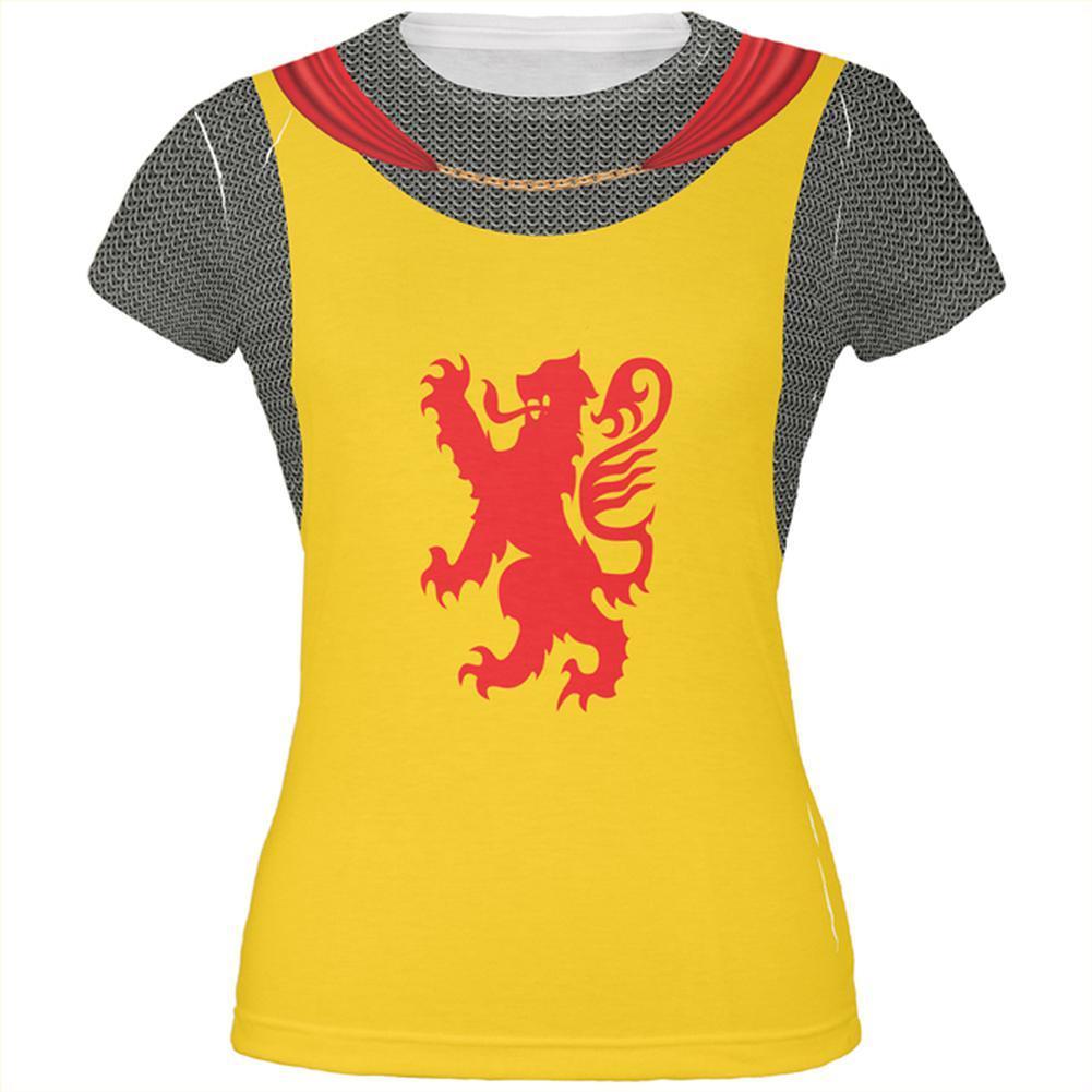 Halloween Knight Rampant Lion Armor Costume All Over Juniors T Shirt