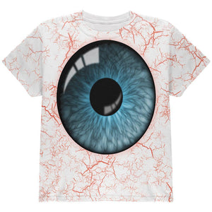 Halloween Blue Creepy Eyeball Costume All Over Youth T Shirt