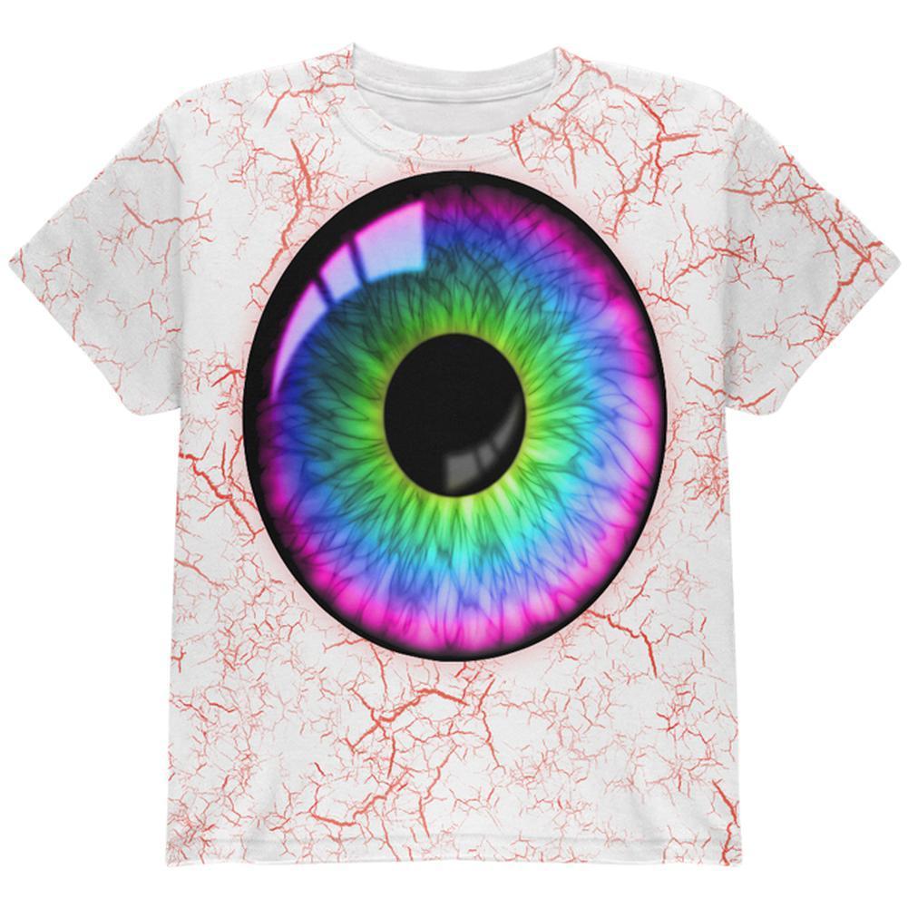 Halloween Rainbow Creepy Eyeball Costume All Over Youth T Shirt