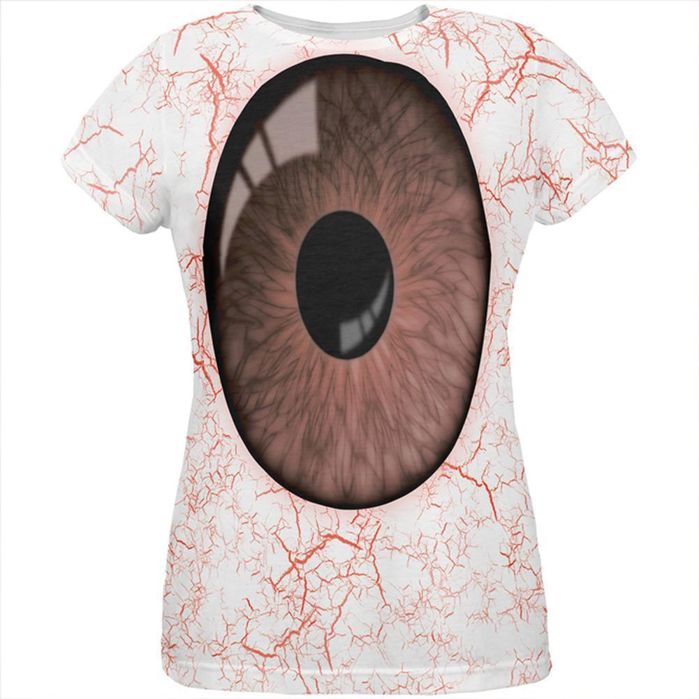 Halloween Brown Creepy Eyeball Costume All Over Womens T Shirt