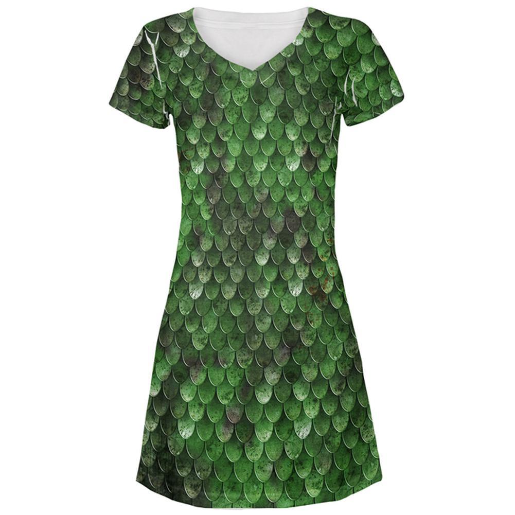 Halloween Wood Elf Scale Mail Armor Costume All Over Juniors Beach Cover-Up Dress