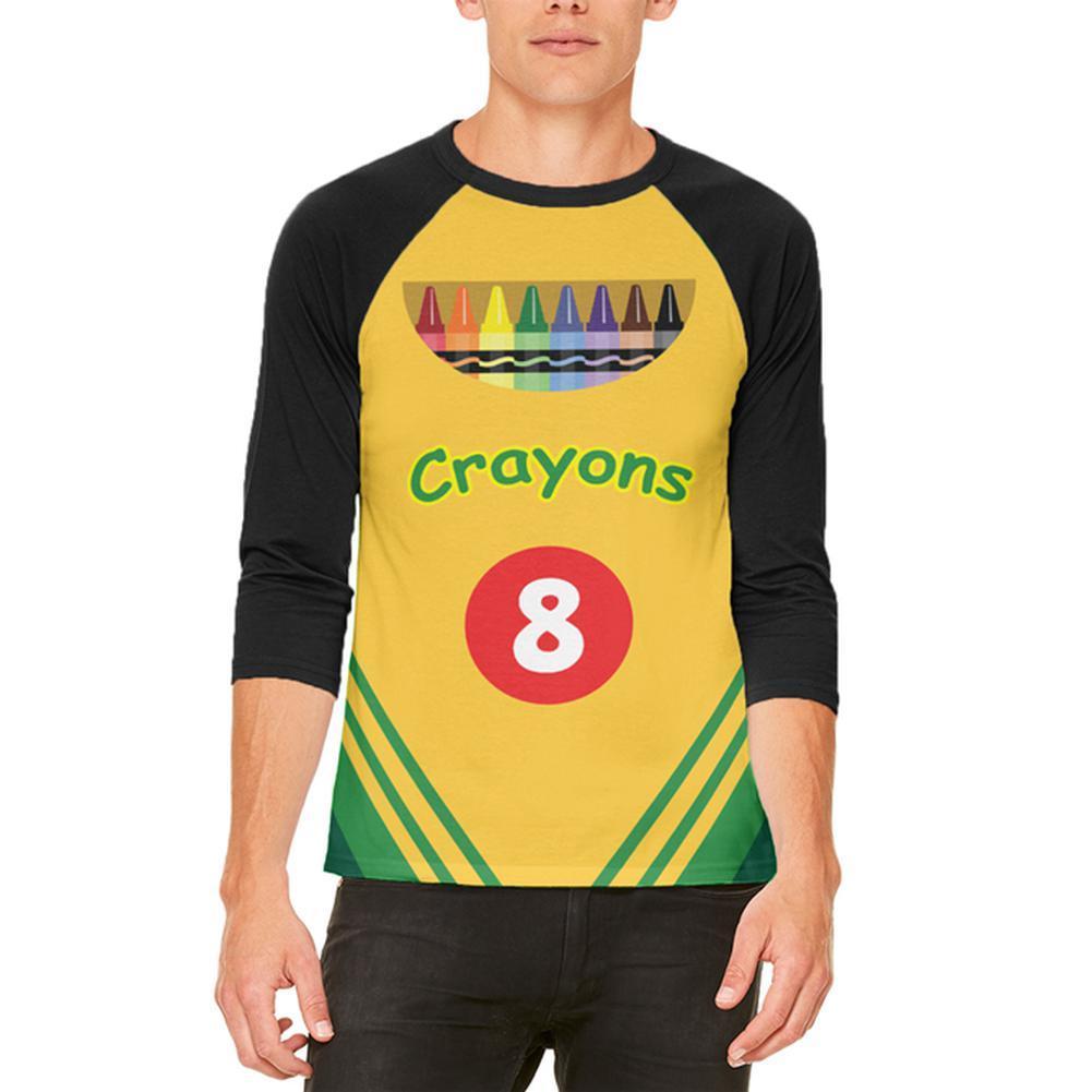 Halloween Crayon Box Costume Mens Raglan T Shirt